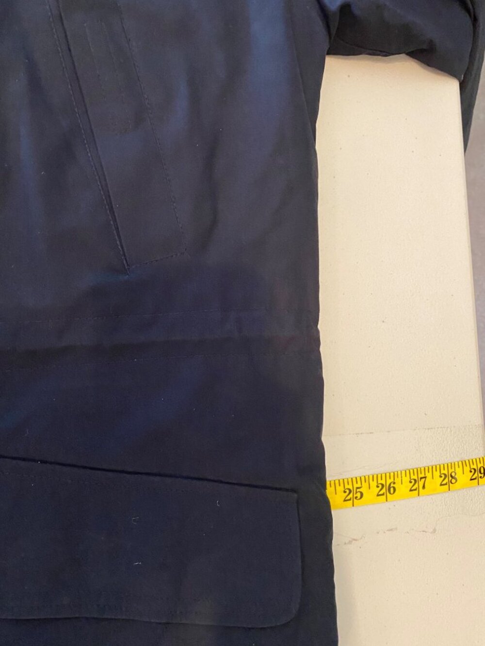 London Fog Hooded Navy Blue Quilted Lined Zips & Buttons Medium - Picture 14 of 15